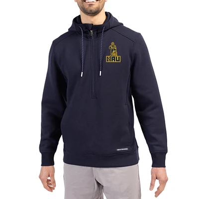 Men's Cutter & Buck  Navy Northern Arizona Lumberjacks Roam Eco Recycled Half-Zip Pullover Hoodie