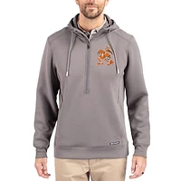Men's Cutter & Buck  Gray Miami Hurricanes Roam Eco Recycled Half-Zip Pullover Hoodie