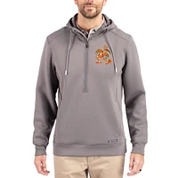 Men's Cutter & Buck  Gray Miami Hurricanes Roam Eco Recycled Half-Zip Pullover Hoodie