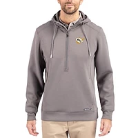 Men's Cutter & Buck  Gray West Virginia Mountaineers Roam Eco Recycled Half-Zip Pullover Hoodie