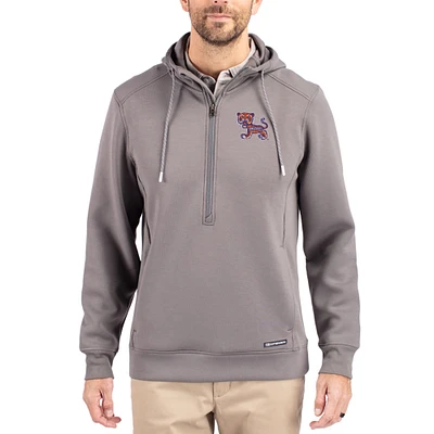 Men's Cutter & Buck Clemson Tigers Roam Eco Recycled Half-Zip Pullover Hoodie