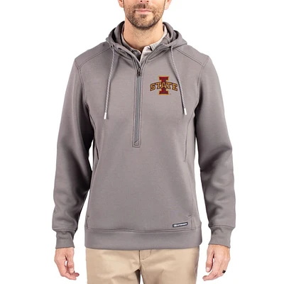 Men's Cutter & Buck Iowa State Cyclones Roam Eco Recycled Half-Zip Pullover Hoodie