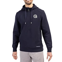 Men's Cutter & Buck  Navy Georgetown Hoyas Roam Eco Recycled Half-Zip Pullover Hoodie