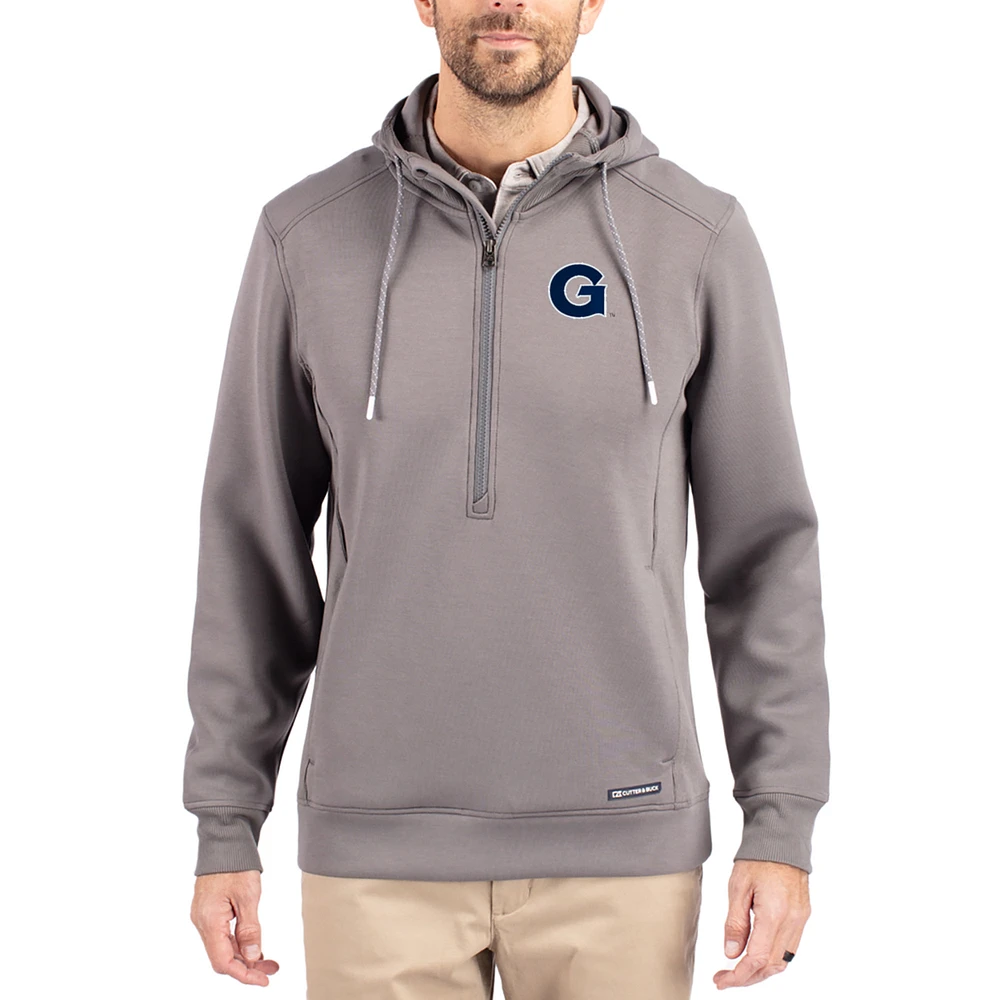 Men's Cutter & Buck Gray Georgetown Hoyas Roam Eco Recycled Half-Zip Pullover Hoodie
