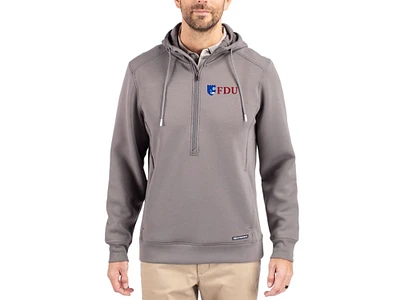 Men's Cutter & Buck  Gray Fairleigh Dickinson Knights Roam Eco Recycled Half-Zip Pullover Hoodie