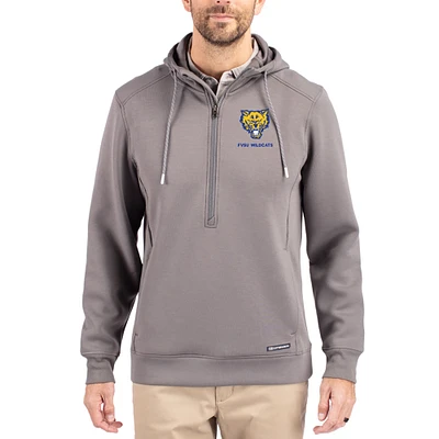 Men's Cutter & Buck  Gray Fort Valley State Wildcats Roam Eco Recycled Half-Zip Pullover Hoodie