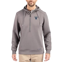 Men's Cutter & Buck  Gray Villanova Wildcats Roam Eco Recycled Half-Zip Pullover Hoodie