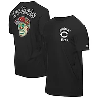 Men's New Era Black Cincinnati Reds Sugar Skulls T-Shirt