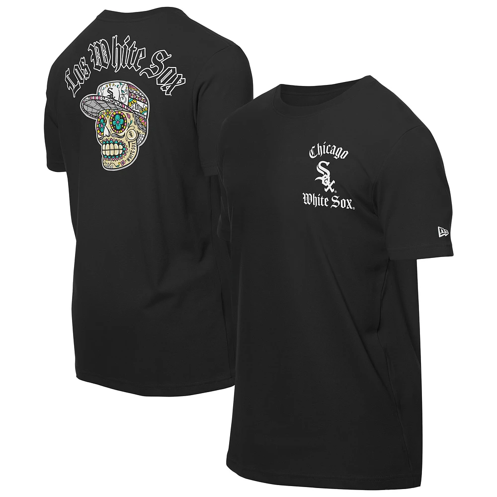 Men's New Era Black Chicago White Sox Sugar Skulls T-Shirt