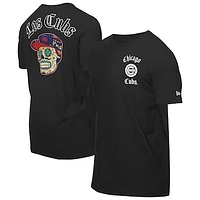 Men's New Era Black Chicago Cubs Sugar Skulls T-Shirt