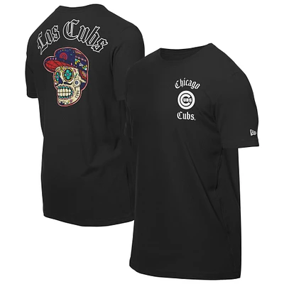 Men's New Era Black Chicago Cubs Sugar Skulls T-Shirt