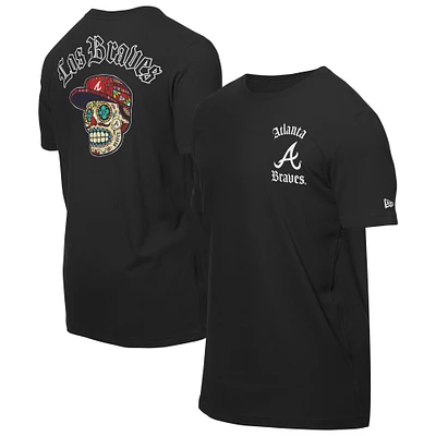 Men's New Era Black Atlanta Braves Sugar Skulls T-Shirt