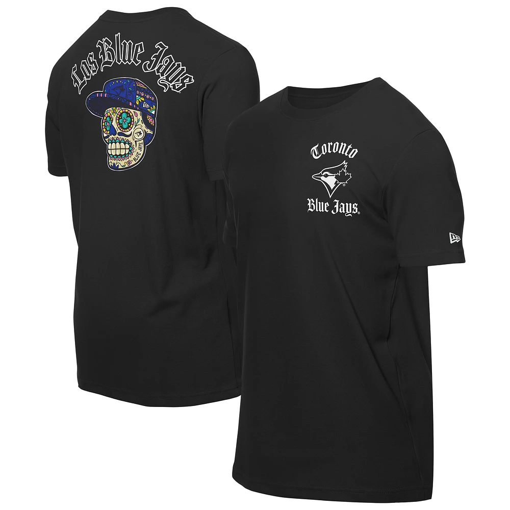 Men's New Era Black Toronto Blue Jays Sugar Skulls T-Shirt