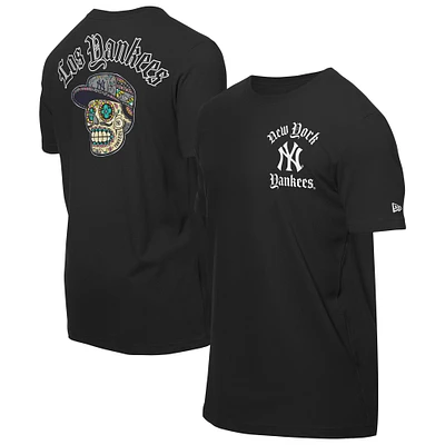 Men's New Era Black New York Yankees Sugar Skulls T-Shirt