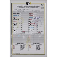 Jose Ramirez Cleveland Guardians Autographed Game-Used Lineup Card vs. Pittsburgh Pirates on September 1, 2024