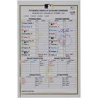 Jose Ramirez Cleveland Guardians Autographed Game-Used Lineup Card vs. Pittsburgh Pirates on September 1, 2024