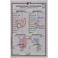 Jose Ramirez Cleveland Guardians Autographed Game-Used Lineup Card vs. Washington Nationals on May 31, 2024