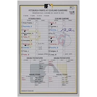 Jose Ramirez Cleveland Guardians Autographed Game-Used Lineup Card vs. Pittsburgh Pirates on August 30, 2024