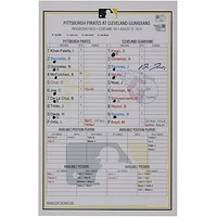 Jose Ramirez Cleveland Guardians Autographed Game-Used Lineup Card vs. Pittsburgh Pirates on August 31, 2024