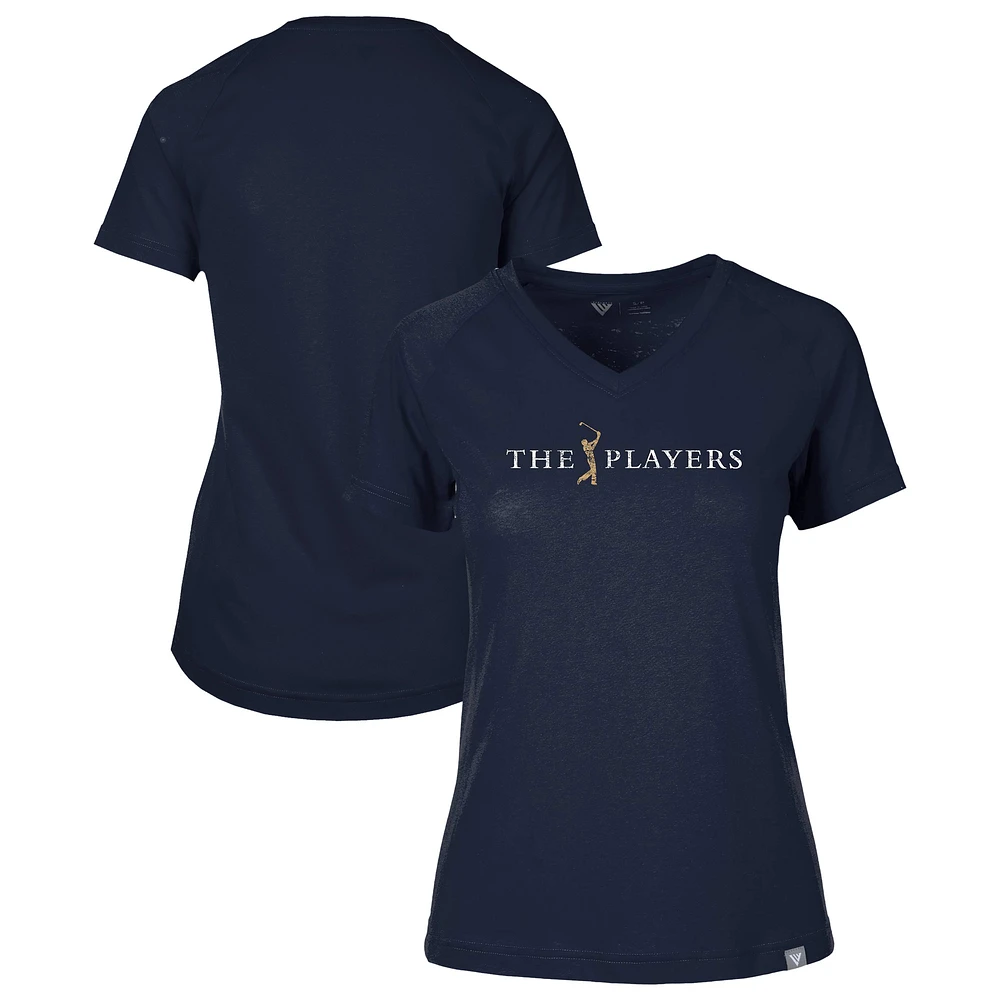 Women's Levelwear Navy THE PLAYERS Ariya Raglan V-Neck T-Shirt