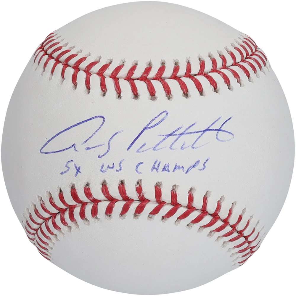 Andy Pettitte New York Yankees Autographed Baseball with "5X Champs" Inscription