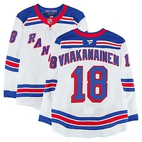 Urho Vaakanainen New York Rangers Game-Used #18 White Set 3 Jersey from the 2024-25 NHL Season