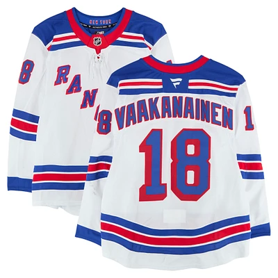 Urho Vaakanainen New York Rangers Game-Used #18 White Set 3 Jersey from the 2024-25 NHL Season
