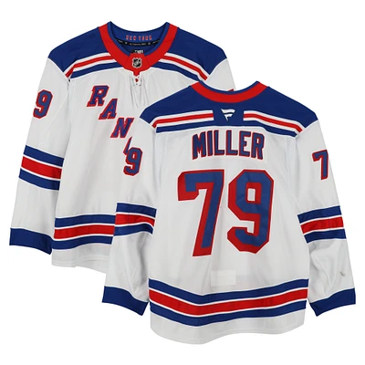 K'Andre Miller New York Rangers Game-Used #79 White Set 3 Jersey from the 2024-25 NHL Season