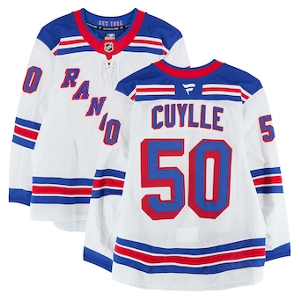 Will Cuylle New York Rangers Game-Used #50 White Set 3 Jersey from the 2024-25 NHL Season