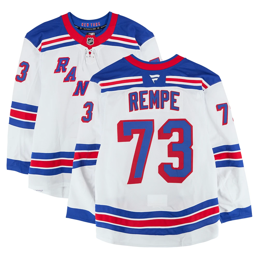 Matt Rempe New York Rangers Game-Used #73 Set 3 Jersey from the 2024-25 NHL Season