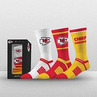 Unisex Strideline Kansas City Chiefs Premium 3-Pack Knit Crew Socks Set