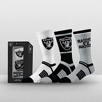 Unisex Strideline Las Vegas Raiders Premium 3-Pack Knit Crew Socks Set