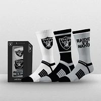 Unisex Strideline Las Vegas Raiders Premium 3-Pack Knit Crew Socks Set