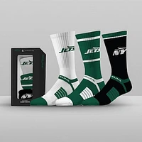 Unisex Strideline New York Jets Premium 3-Pack Knit Crew Socks Set