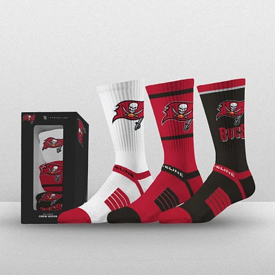 Unisex Strideline Tampa Bay Buccaneers Premium 3-Pack Knit Crew Socks Set