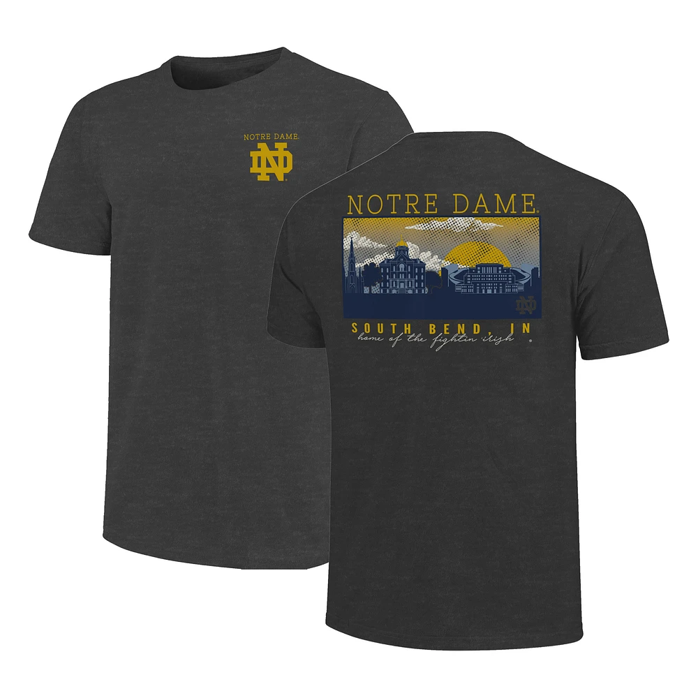 Men's Heather Charcoal Notre Dame Fighting Irish Big & Tall Campus Scene Core T-Shirt
