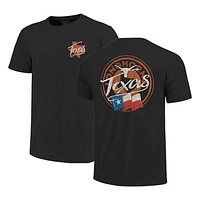 Men's Black Texas Longhorns Big & Tall State Flag Circle Hyper Local Core T-Shirt