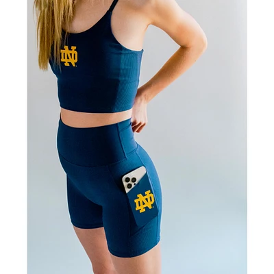 Women's KadyLuxe  Navy Notre Dame Fighting Irish Duchess Biker Shorts