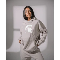 Women's KadyLuxe  Gray Michigan State Spartans Boyfriend Pullover Hoodie
