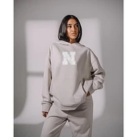Women's KadyLuxe  Gray Nebraska Huskers Boyfriend Pullover Hoodie
