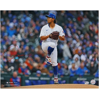 Shota Imanaga Chicago Cubs Autographed 16" x 20" Pitching In MLB Debut Photograph