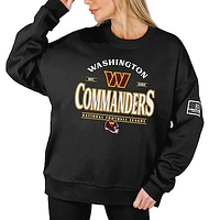 Women's Gameday Couture Black Washington Commanders Oversized Players Only Label Pullover Sweatshirt