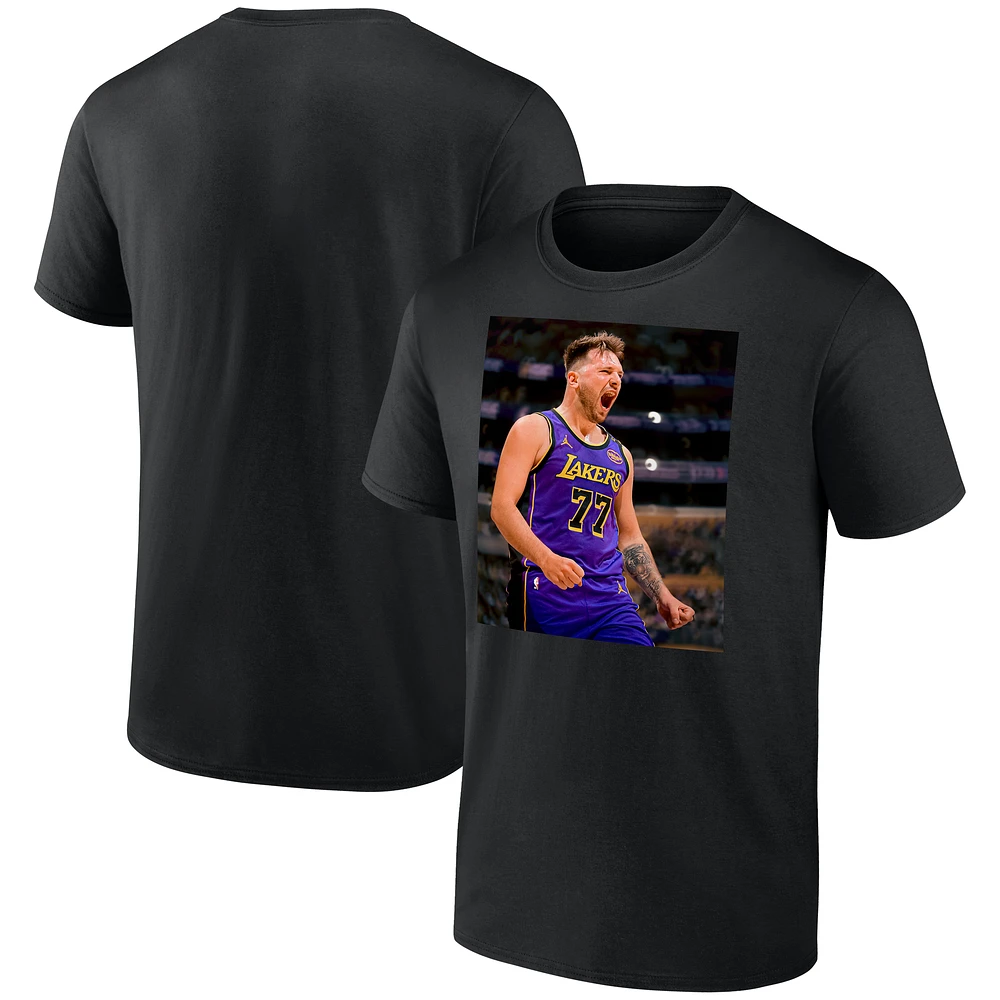 Men's Luka Dončić Black Los Angeles Lakers Game Frames T-Shirt