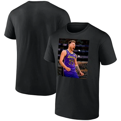 Men's Luka Dončić Black Los Angeles Lakers Game Frames T-Shirt