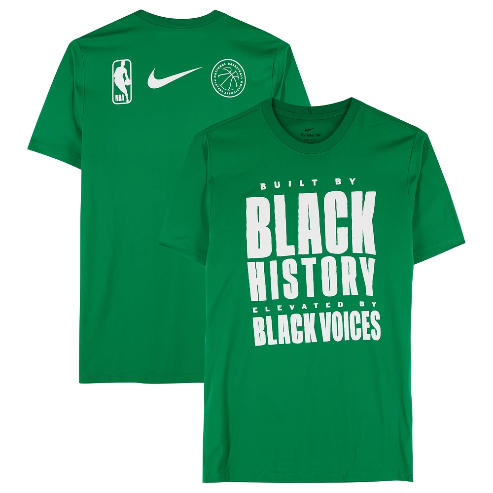 Boston Celtics Team-Issued Kelly Green Black History Month T-Shirt from the 2024-25 NBA Season