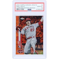 Mike Trout Los Angeles Angels 2020 Topps Chrome Update Sapphire Orange Refractor #U-4 #14/25 PSA Authenticated 10 Card