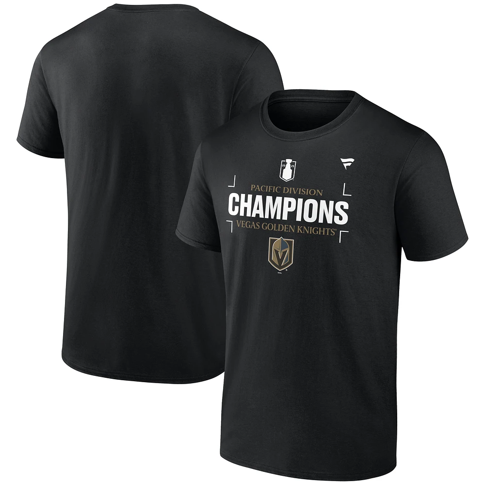 Men's Fanatics Black Vegas Golden Knights 2025 Pacific Division Champions T-Shirt
