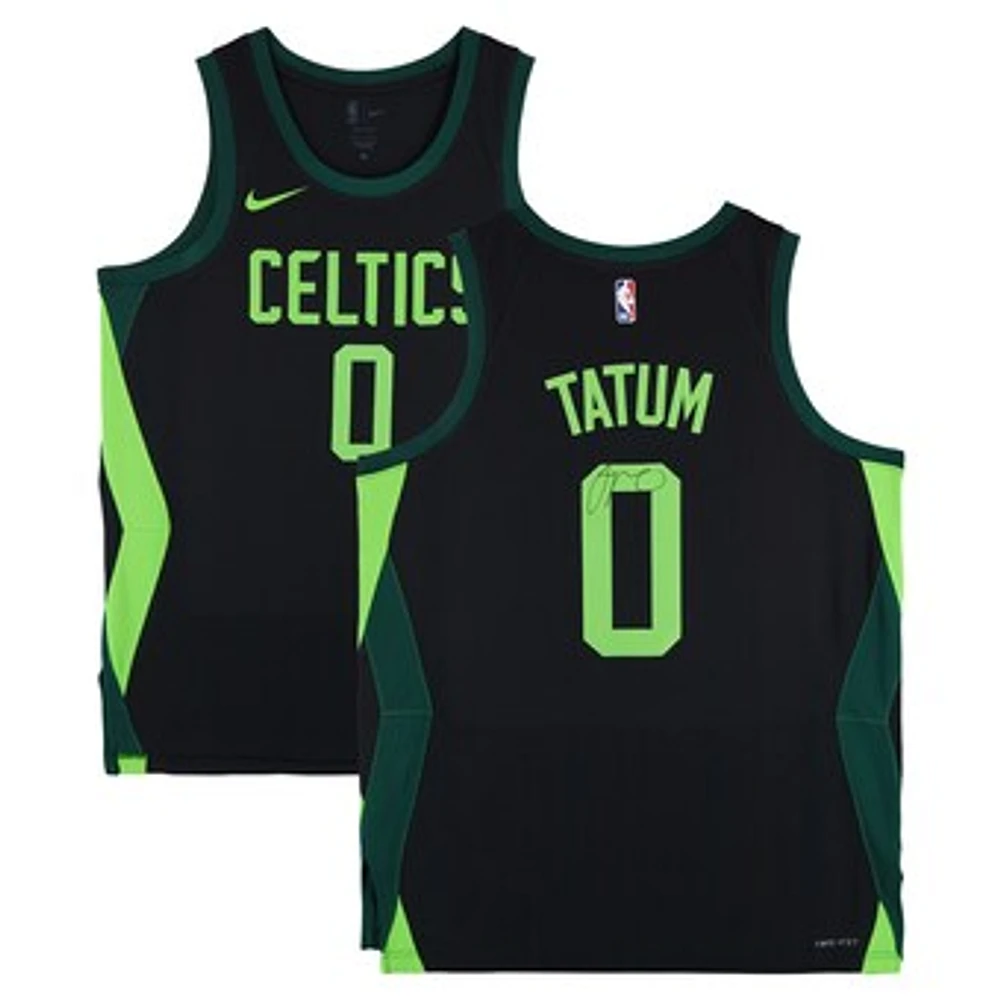 Jayson Tatum Boston Celtics Autographed Black Nike 2024-25 City Edition Swingman Jersey