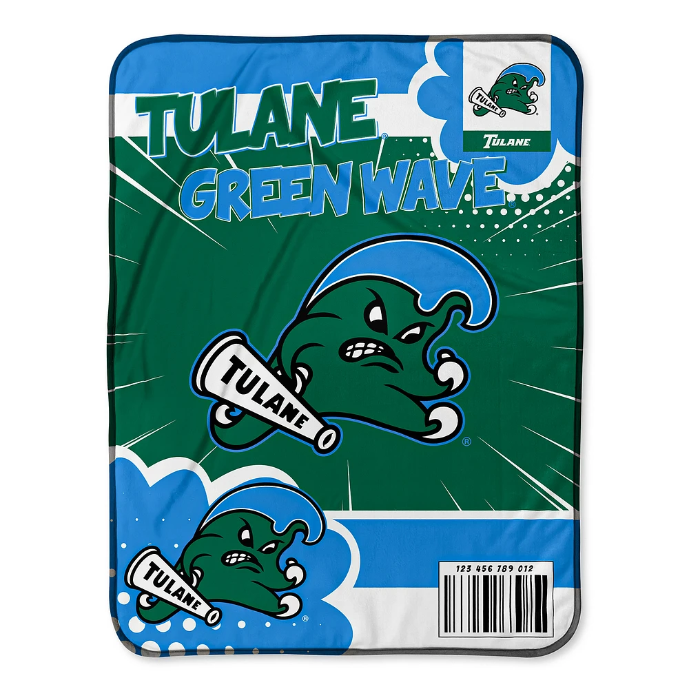 Chad & Jake Tulane Green Wave 30" x 40" Comic Theme Baby Blanket