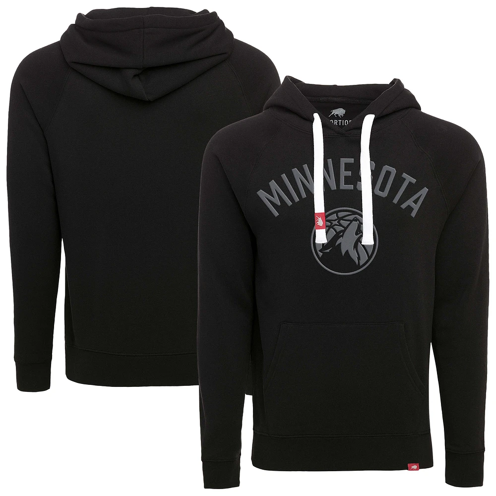 Unisex Sportiqe Black Minnesota Timberwolves Olsen Tri-Blend Pullover Hoodie